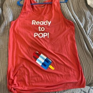 Maternity tank top 4th of July “Ready to Pop” XL